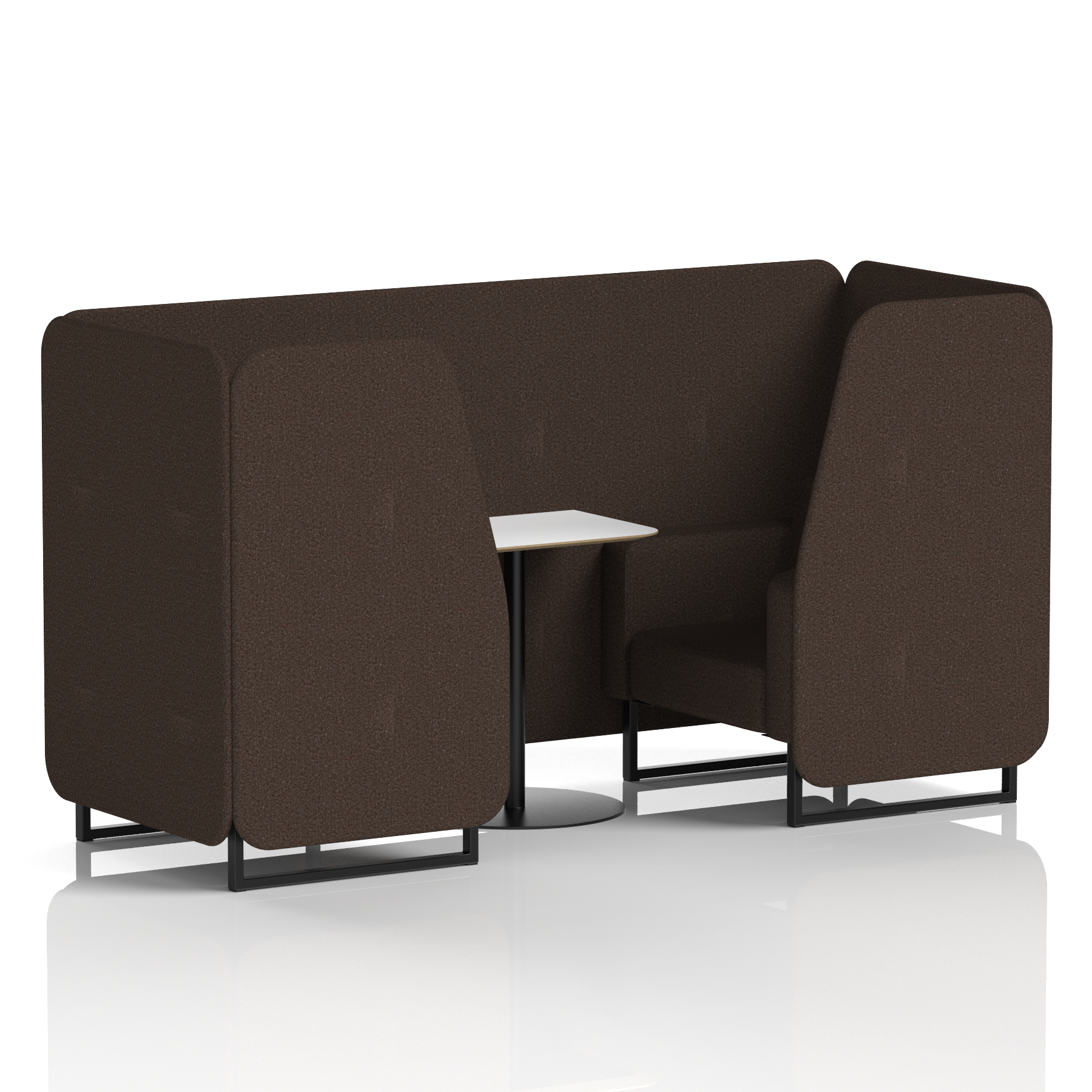 Brixworth Booth With Black Legs And White Table In Single Tone 6 Seater Calculus Panels And Sofa Band 2 - X2