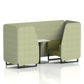 Brixworth Booth With Black Legs And White Table In Two Tone 4 Seater Burnish Panels And Olive Sofa Band 1 - Rivet