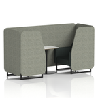Brixworth Booth With Black Legs And White Table In Two Tone 6 Seater Charcoal Panels And Vitreous Sofa Band 1 - Rivet