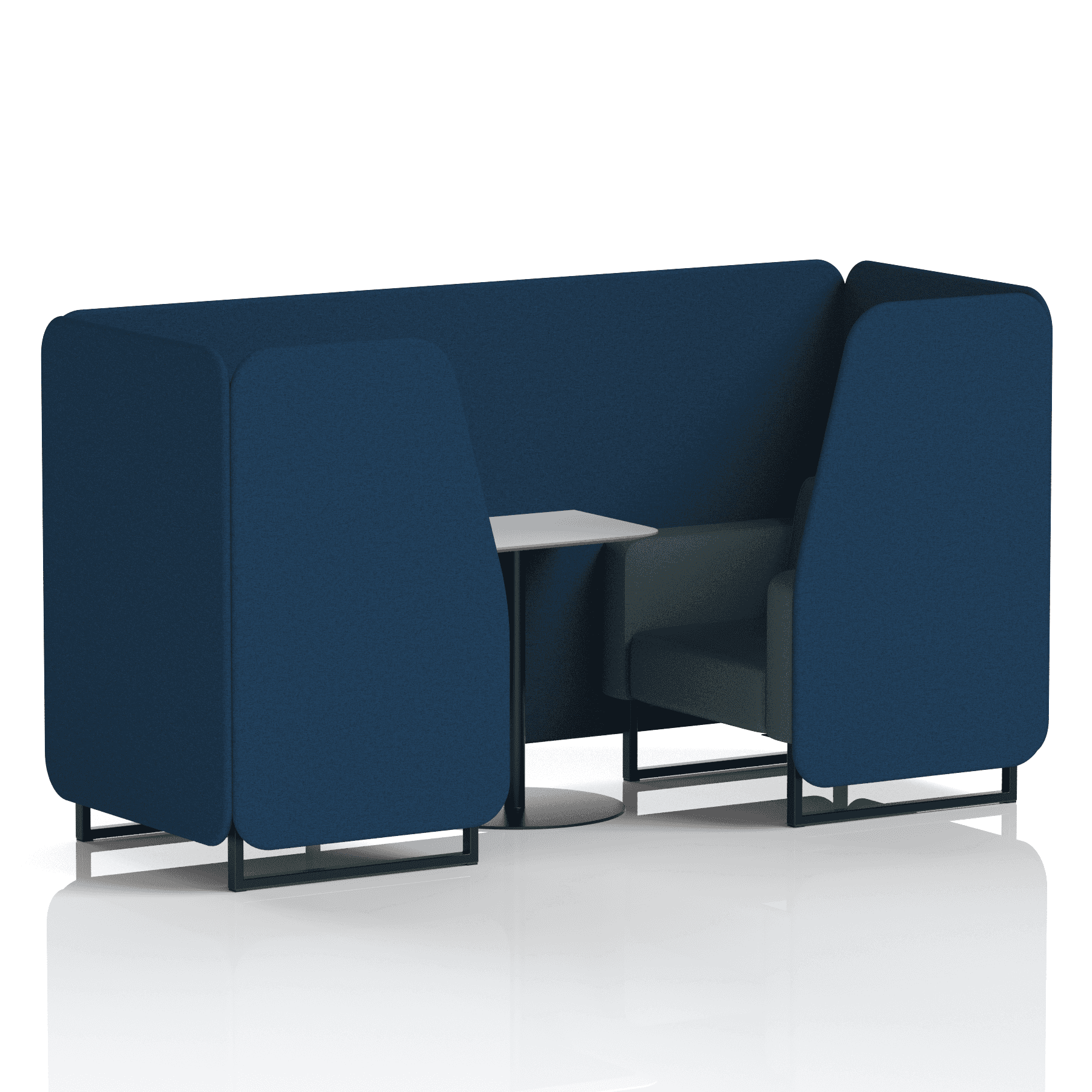 Brixworth Booth With Black Legs And White Table In Two Tone 4 Seater Crucible Panels And Prime Sofa Band 1 - Rivet