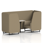 Brixworth Booth With Black Legs And White Table In Two Tone 2 Seater Prime Panels And Crucible Sofa Band 1 - Rivet