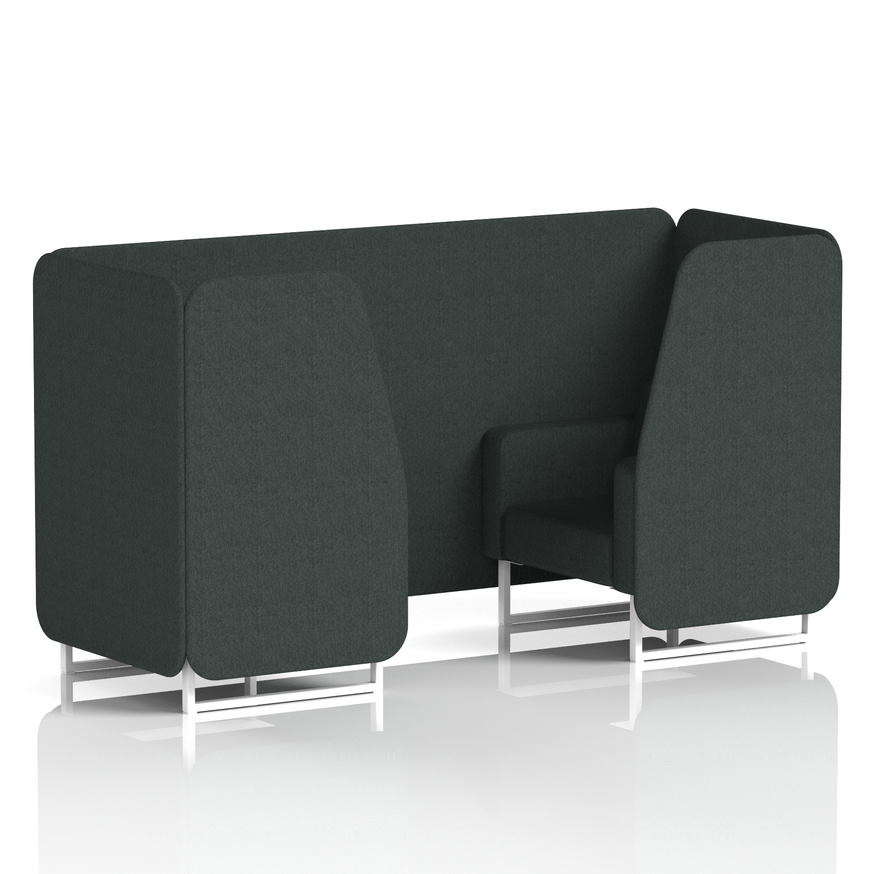 Brixworth Booth With White Legs in Single Tone 6 Seater Burnish Panels And Sofa Band 1 - Rivet