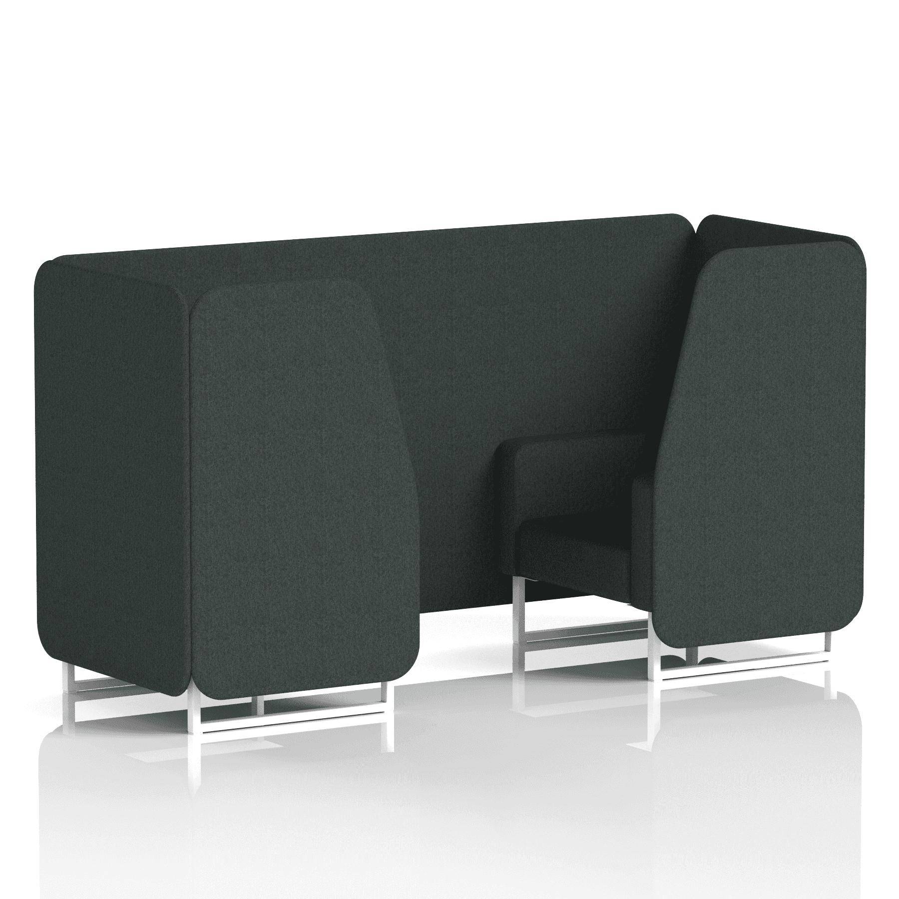 Brixworth Booth With White Legs in Single Tone 6 Seater Burnish Panels And Sofa Band 1 - Rivet