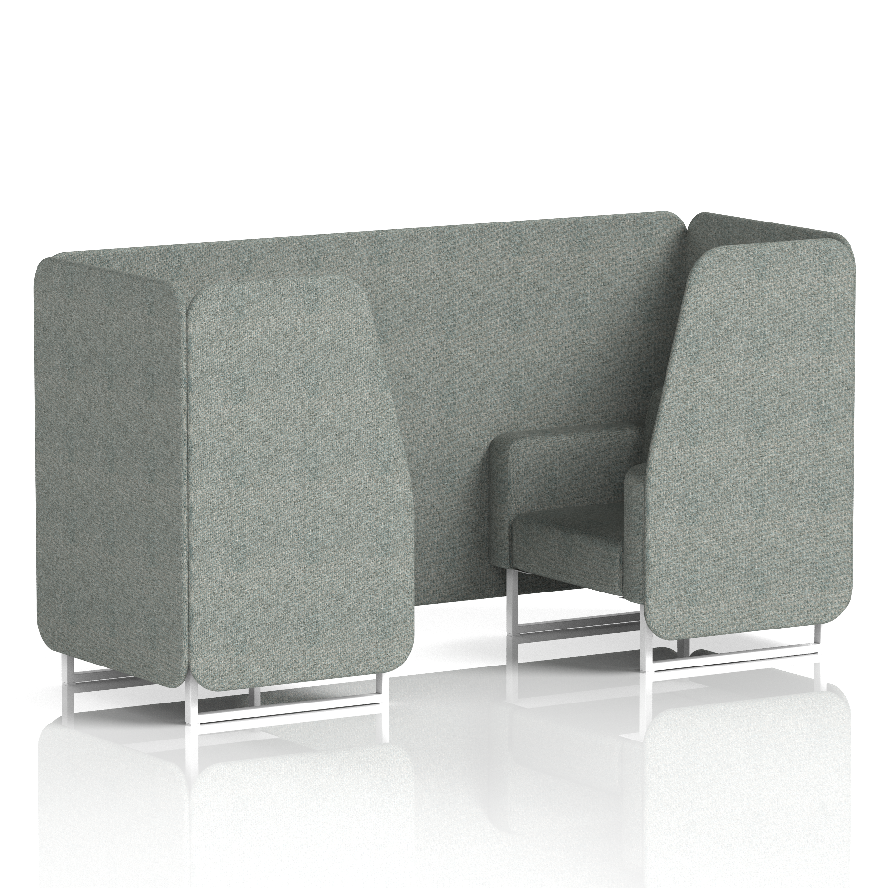Brixworth Booth With White Legs in Single Tone 2 Seater Burnish Panels And Sofa Band 1 - Rivet