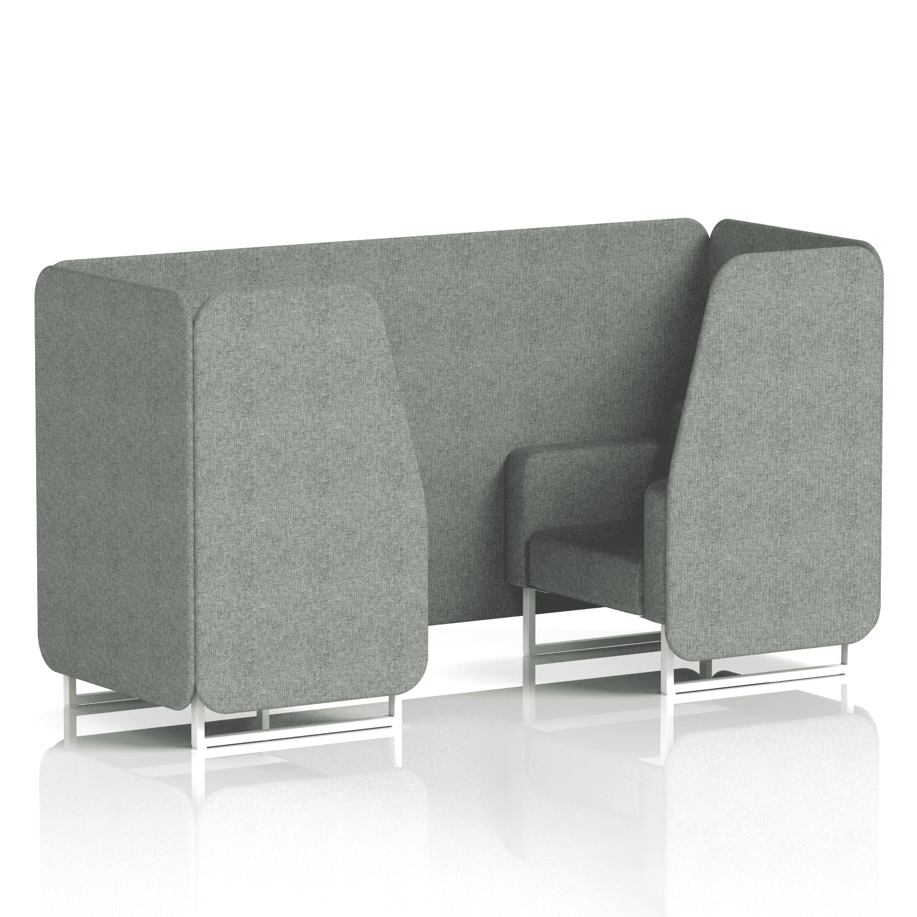 Brixworth Booth With White Legs in Single Tone 2 Seater Burnish Panels And Sofa Band 1 - Rivet