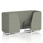 Brixworth Booth With White Legs in Single Tone 6 Seater Charcoal Panels And Sofa Band 1 - Rivet