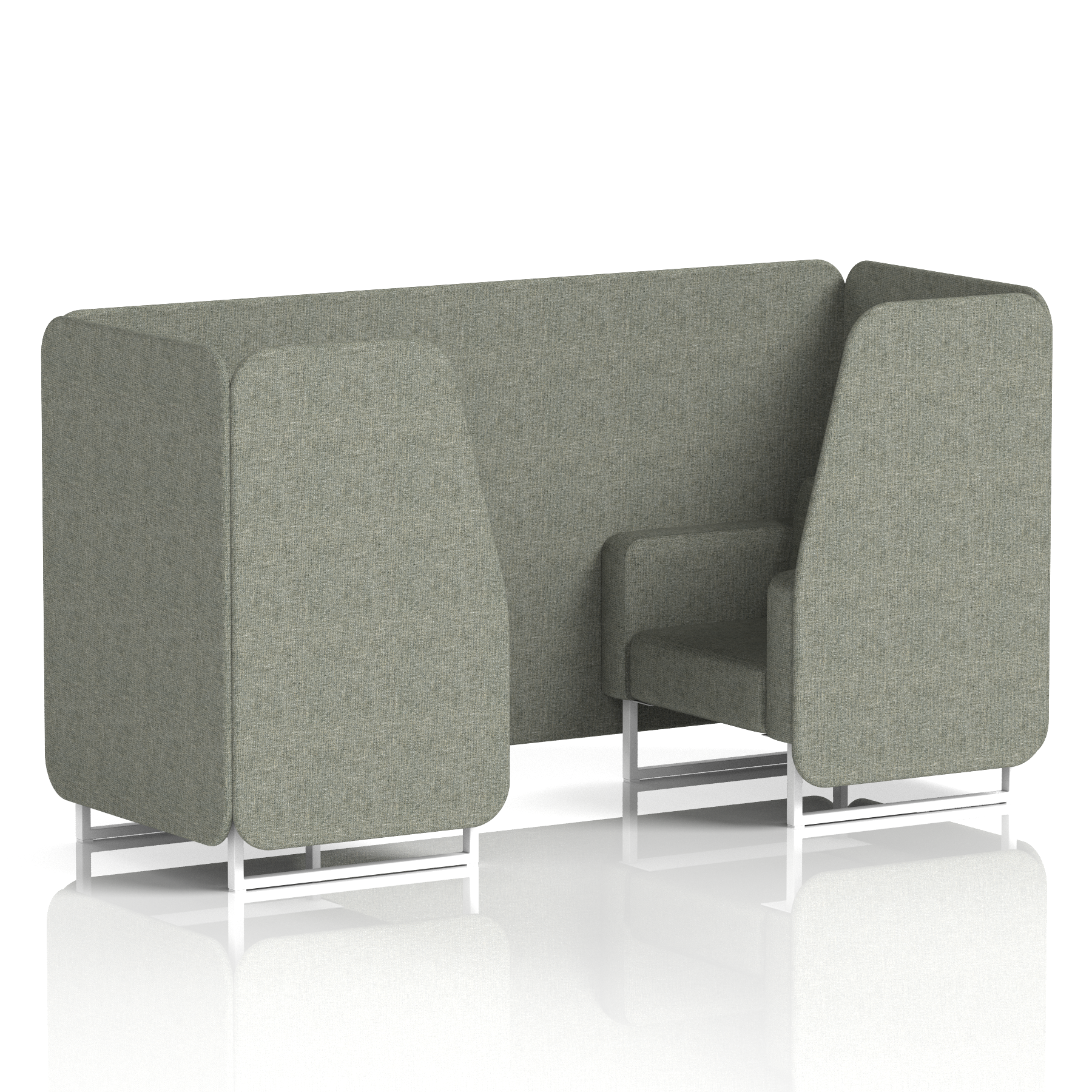 Brixworth Booth With White Legs in Single Tone 6 Seater Charcoal Panels And Sofa Band 1 - Rivet