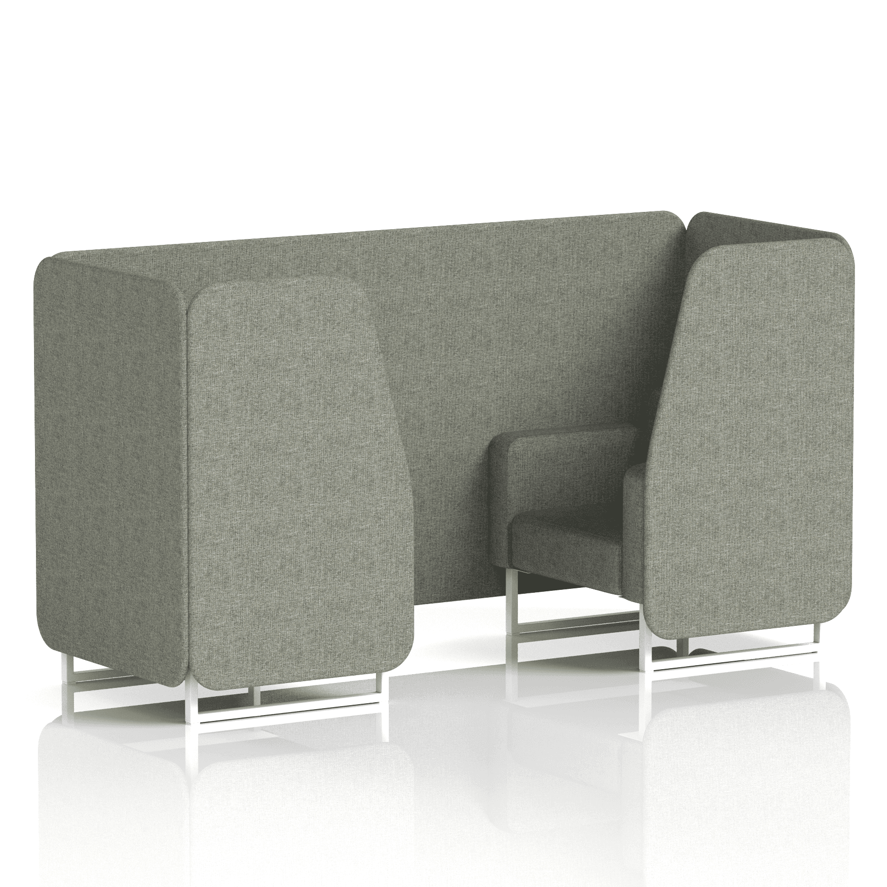 Brixworth Booth With White Legs in Single Tone 6 Seater Charcoal Panels And Sofa Band 1 - Rivet