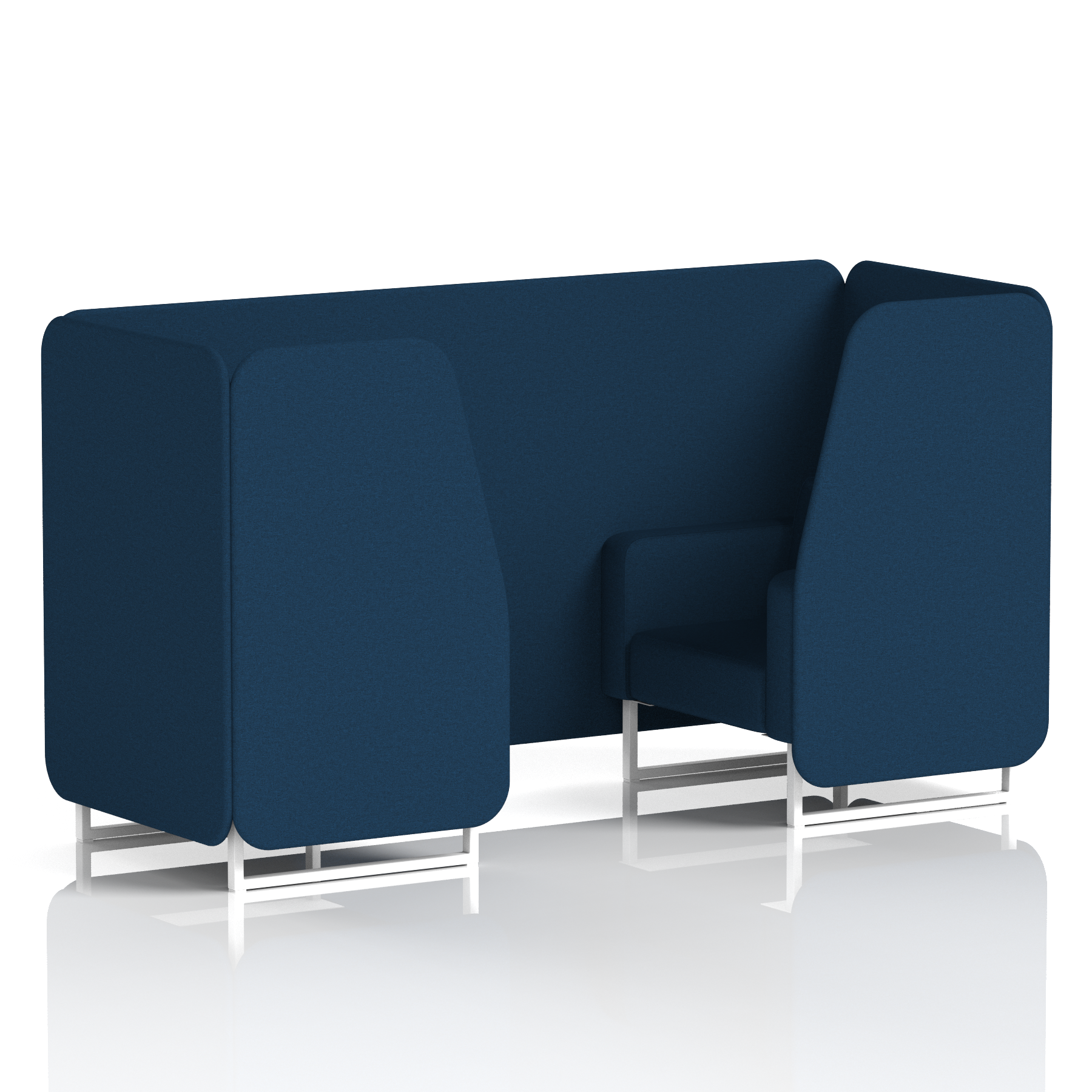 Brixworth Booth With White Legs in Single Tone 4 Seater Crucible Panels And Sofa Band 1 - Rivet