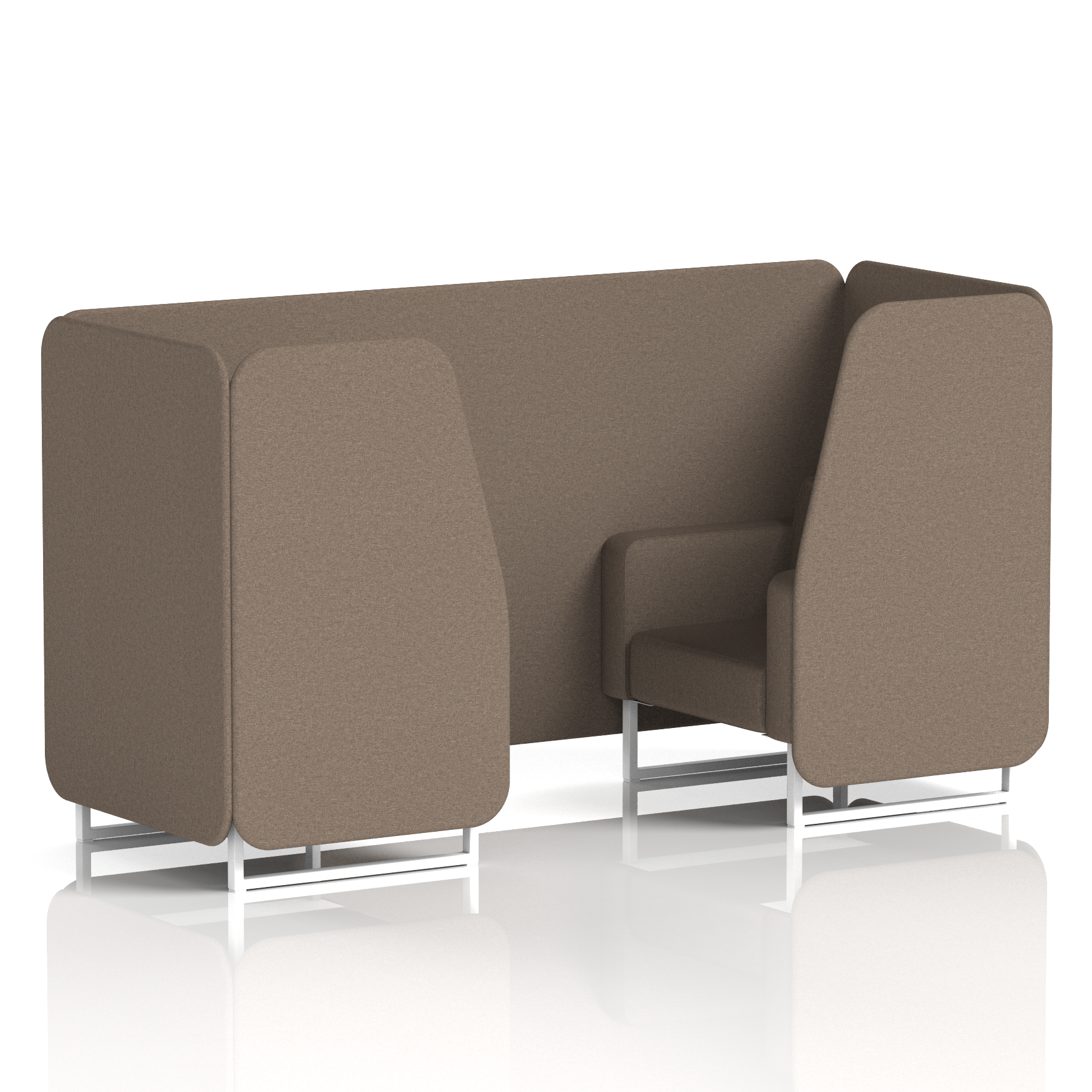 Brixworth Booth With White Legs in Single Tone 6 Seater Olive Panels And Sofa Band 1 - Rivet
