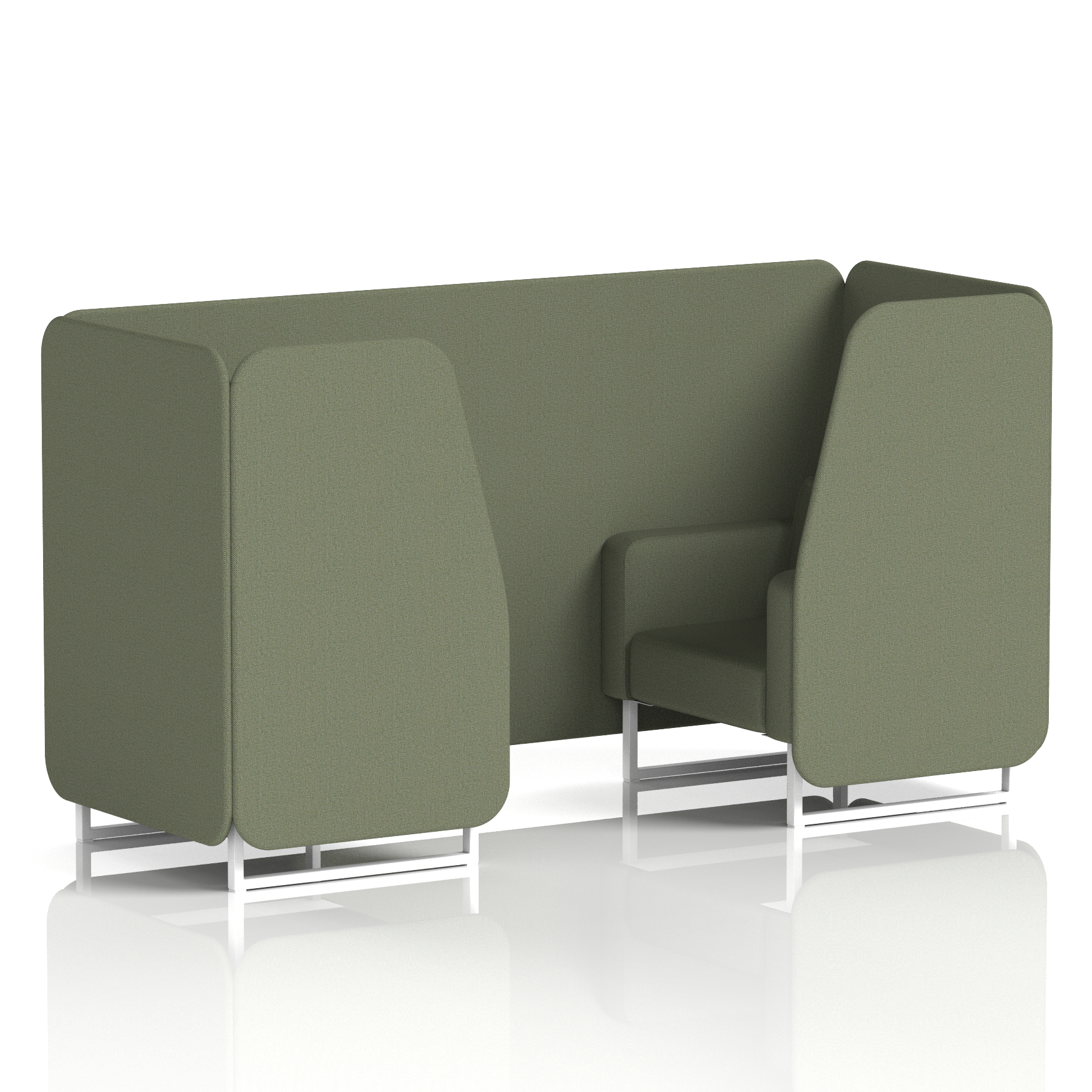 Brixworth Booth With White Legs in Single Tone 4 Seater Prime Panels And Sofa Band 1 - Rivet