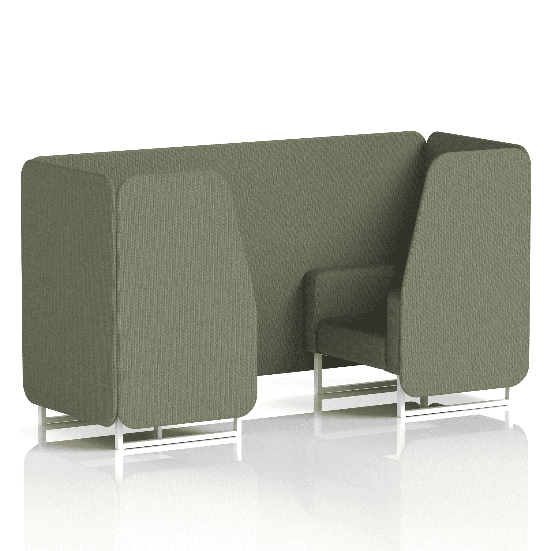 Brixworth Booth With White Legs in Single Tone 4 Seater Prime Panels And Sofa Band 1 - Rivet