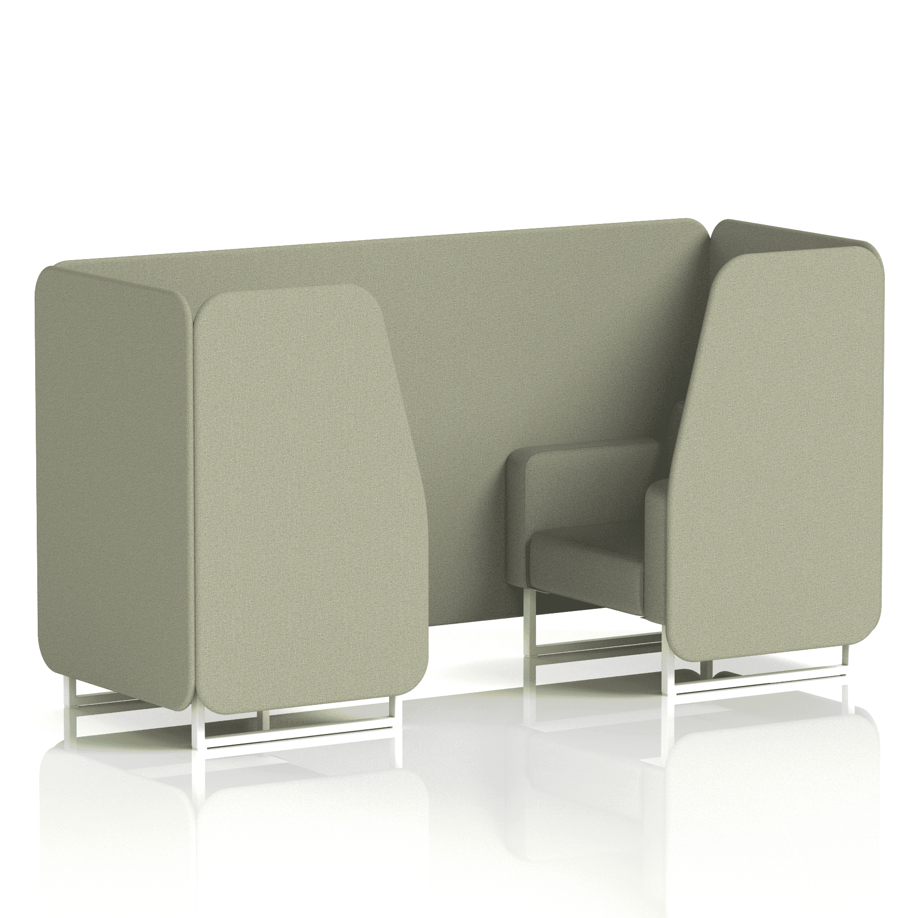 Brixworth Booth With White Legs in Single Tone 6 Seater Prime Panels And Sofa Band 1 - Rivet