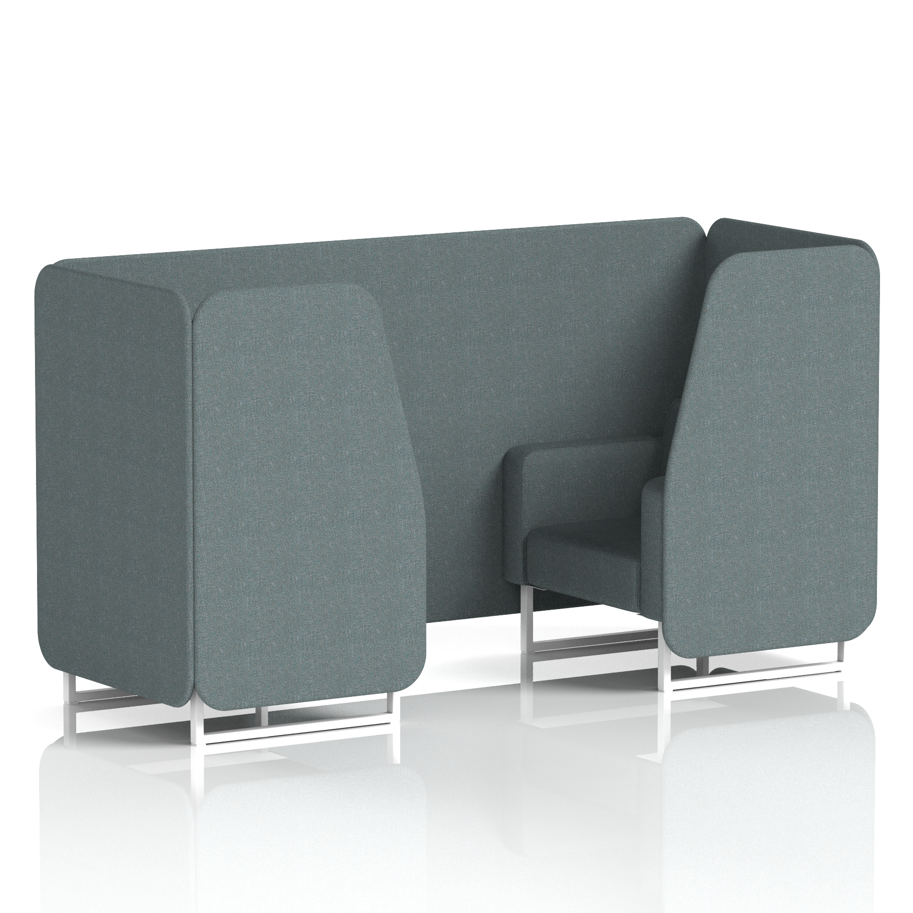 Brixworth Booth With White Legs in Single Tone 6 Seater Vitreous Panels And Sofa Band 1 - Rivet