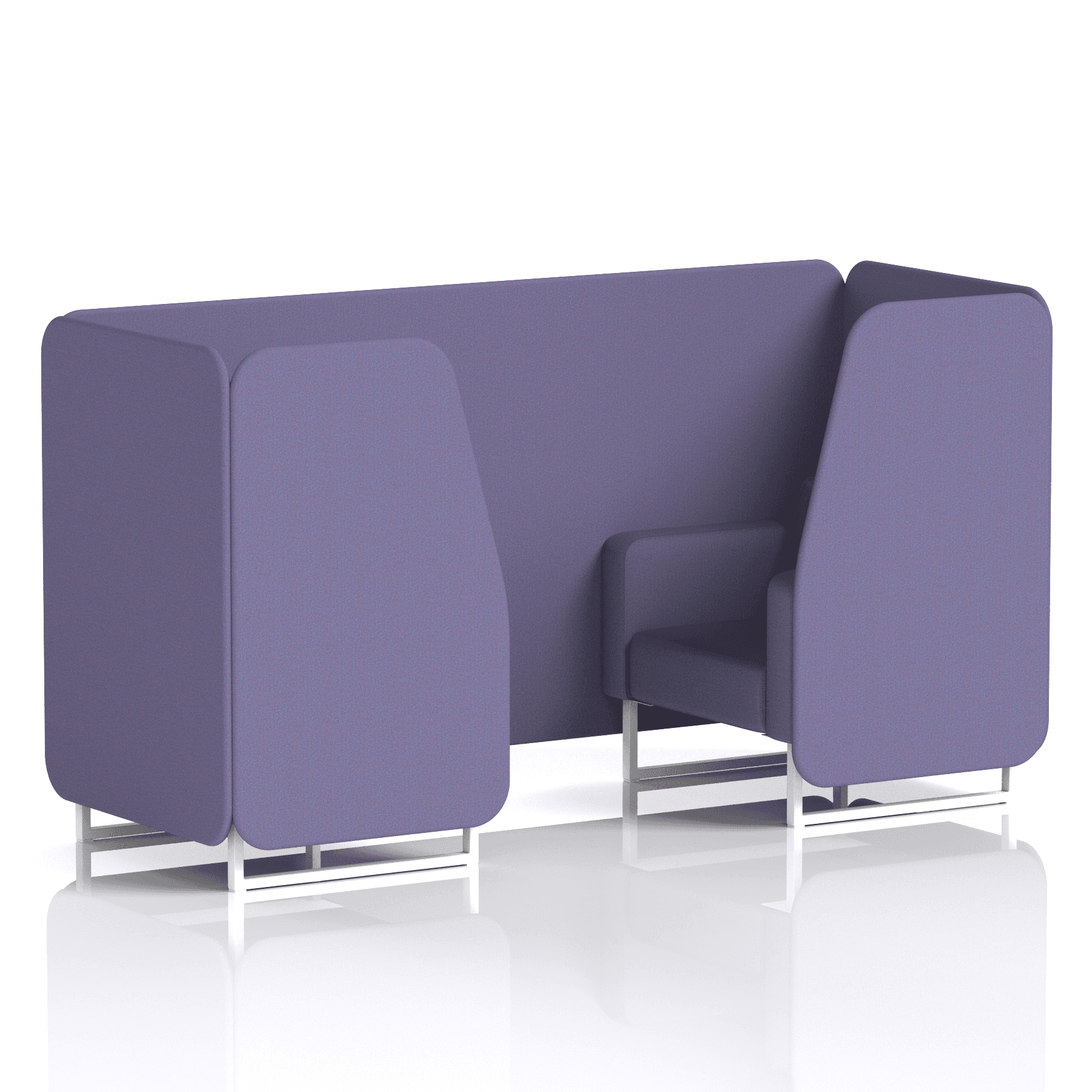 Brixworth Booth With White Legs in Single Tone 2 Seater Calculus Panels And Sofa Band 2 - X2