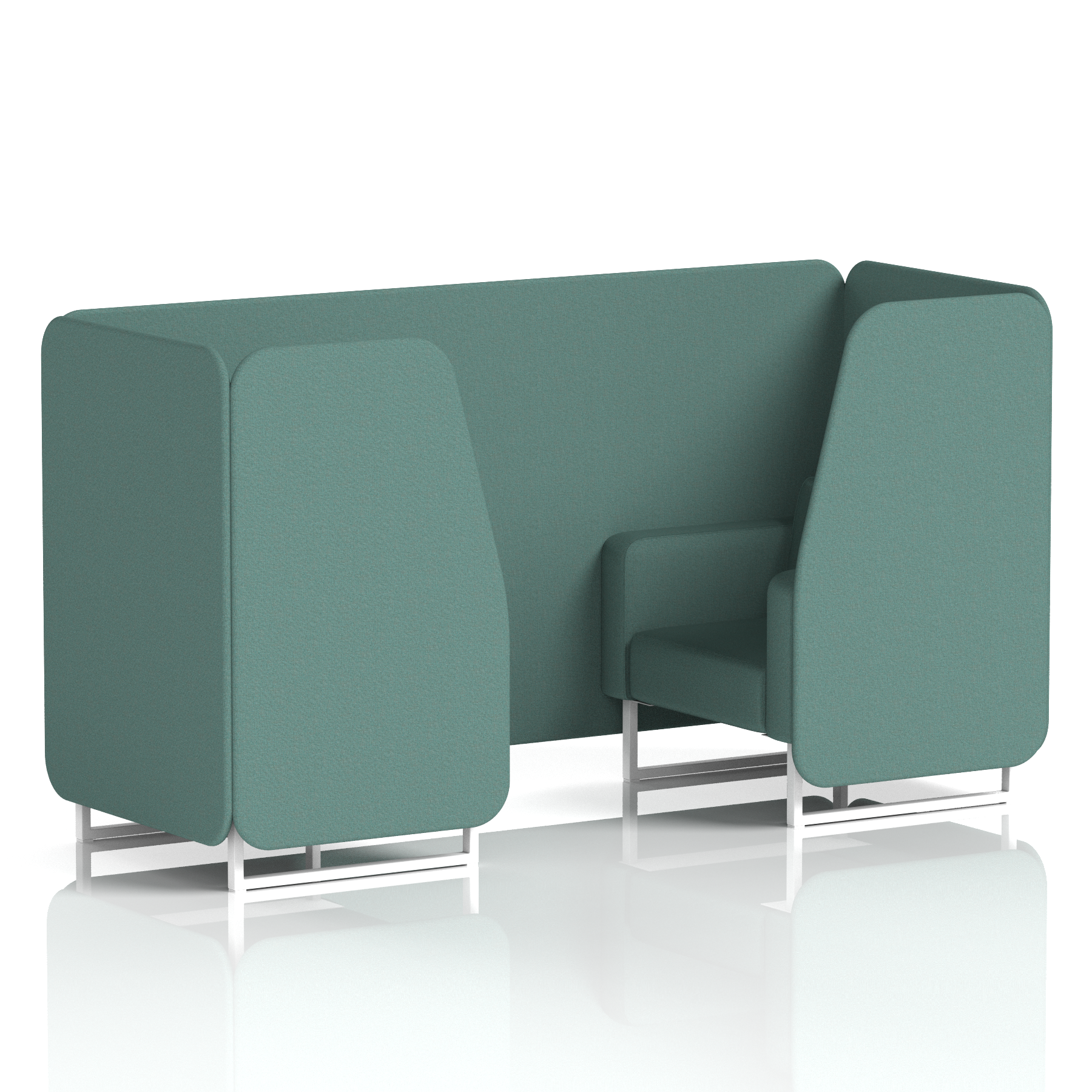 Brixworth Booth With White Legs in Single Tone 2 Seater Diameter Panels And Sofa Band 2 - X2
