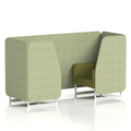 Brixworth Booth With White Legs in Two Tone 4 Seater Burnish Panels And Olive Sofa Band 1 - Rivet
