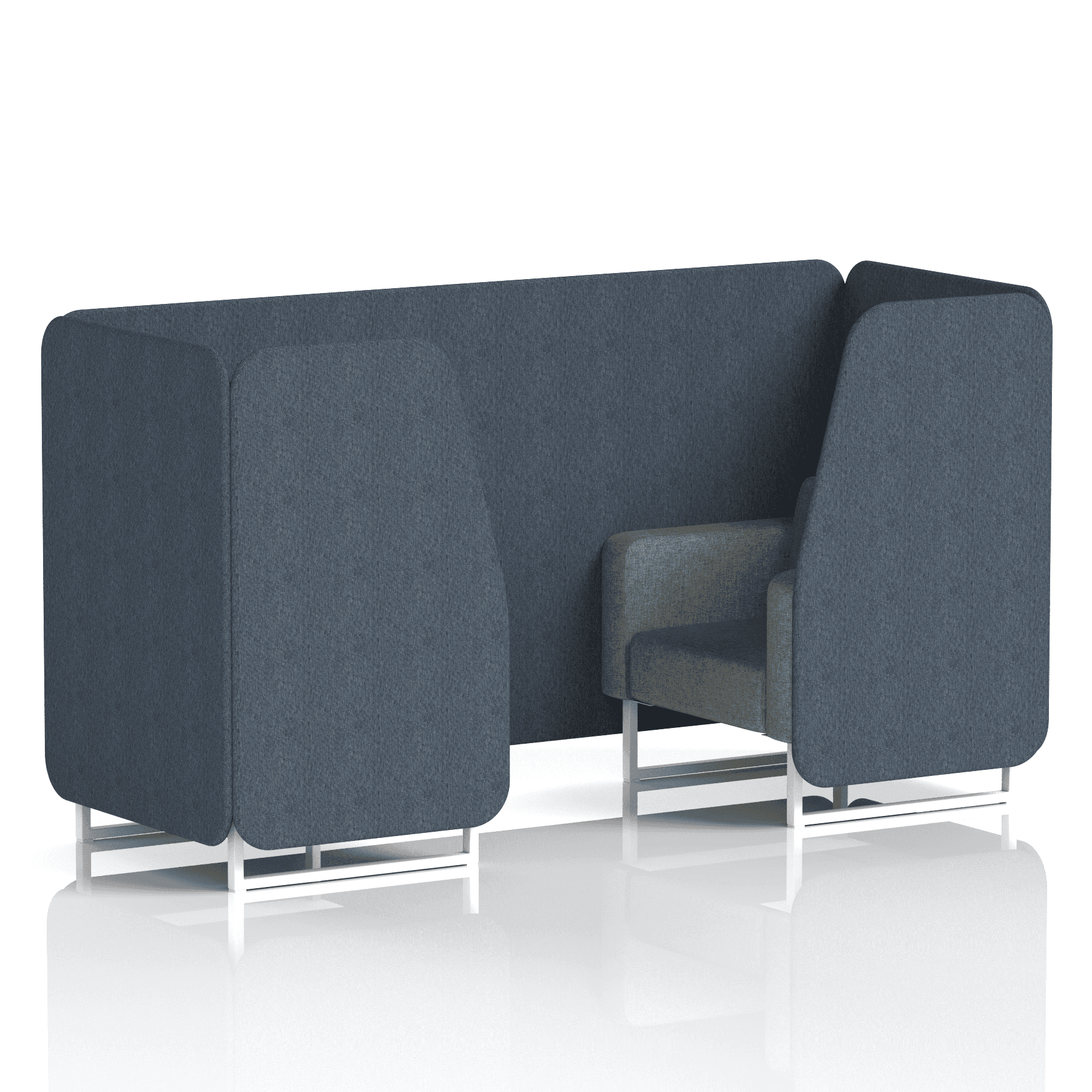 Brixworth Booth With White Legs in Two Tone 6 Seater Burnish Panels And Olive Sofa Band 1 - Rivet