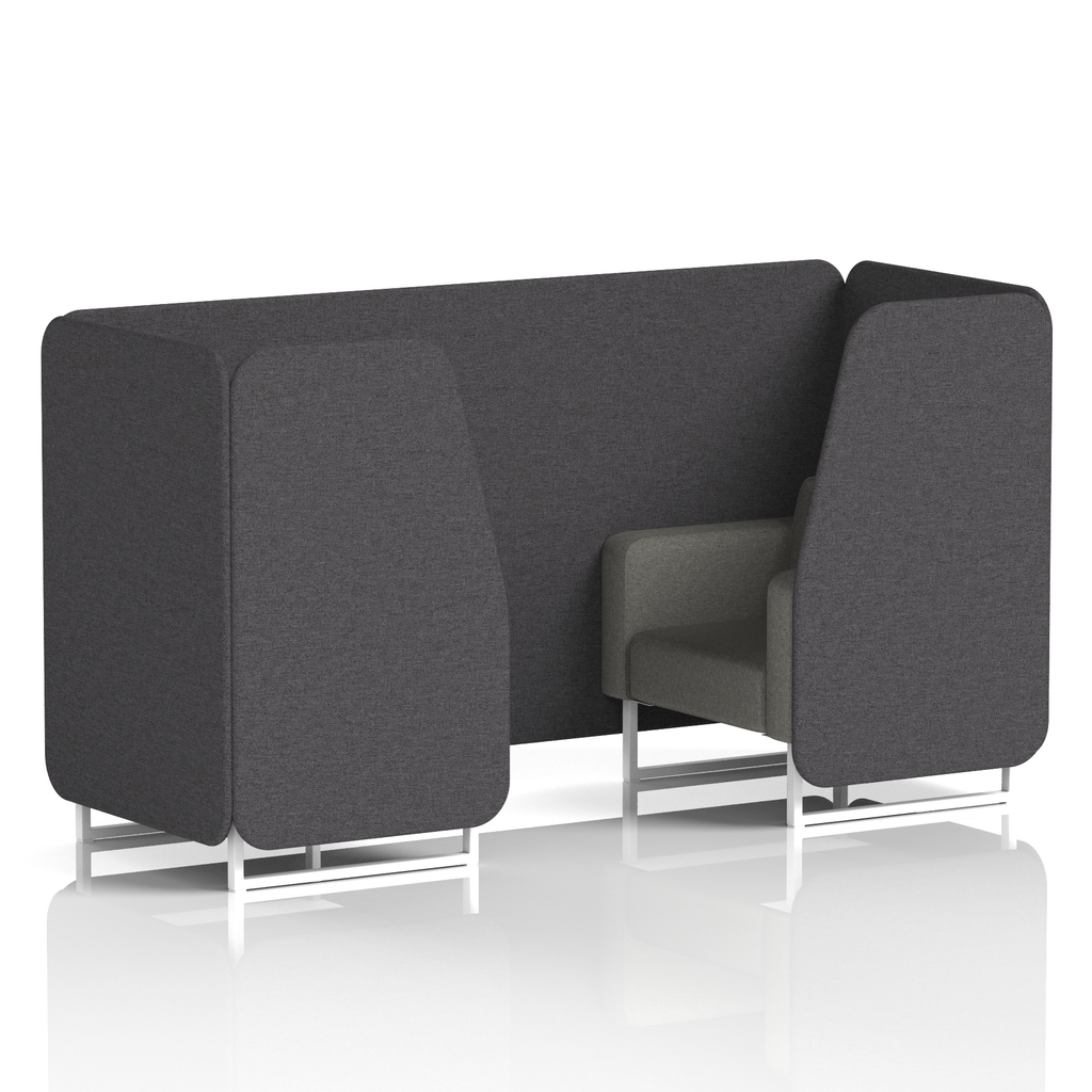 Brixworth Booth With White Legs in Two Tone 2 Seater Crucible Panels And Prime Sofa Band 1 - Rivet