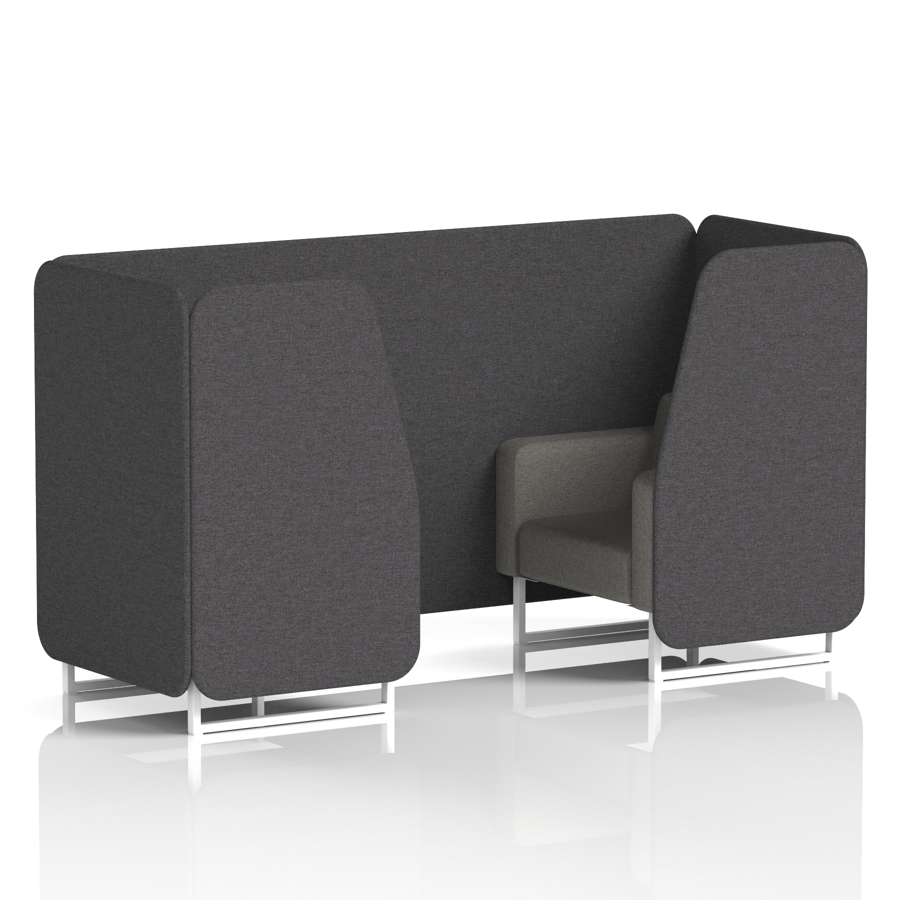 Brixworth Booth With White Legs in Two Tone 2 Seater Crucible Panels And Prime Sofa Band 1 - Rivet