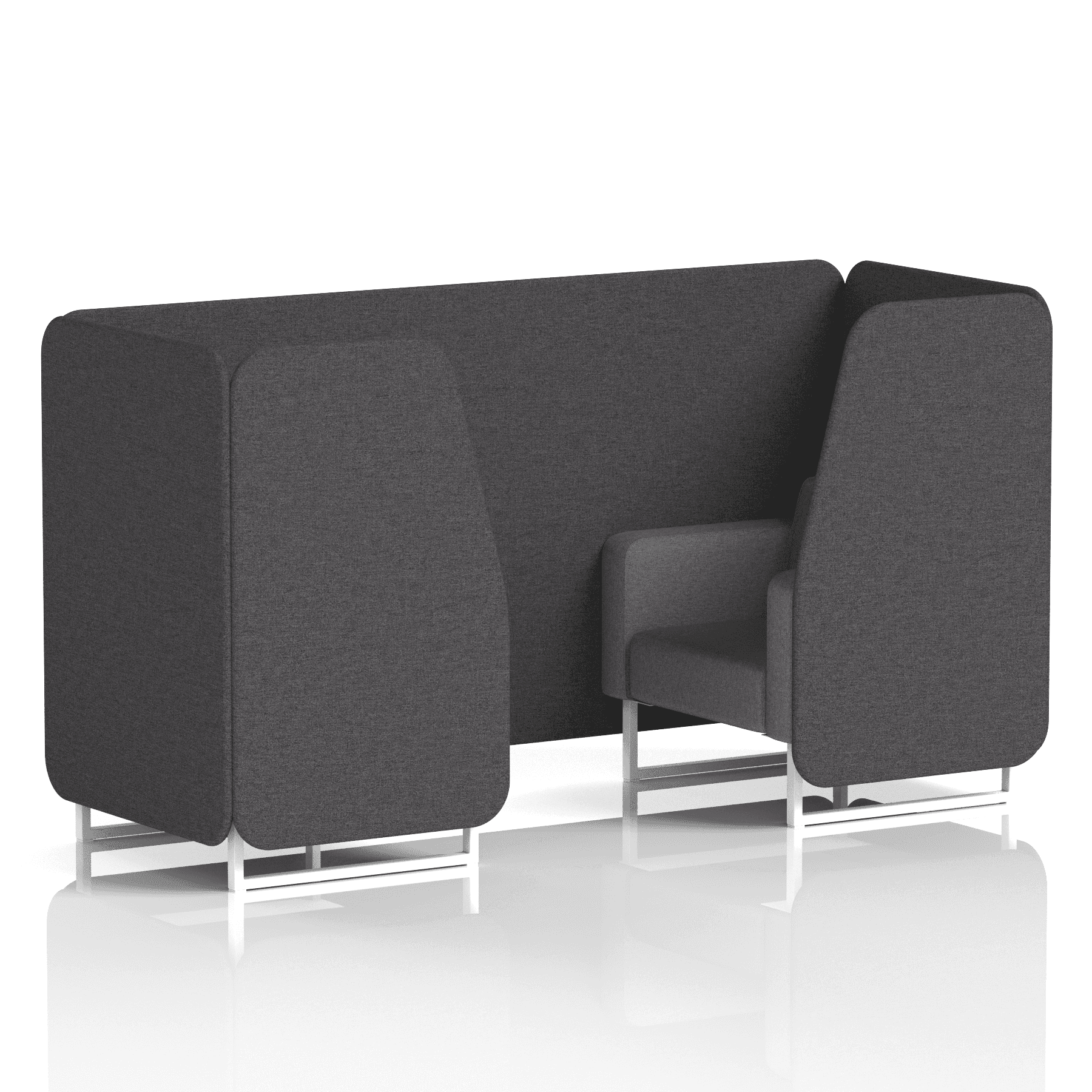 Brixworth Booth With White Legs in Two Tone 2 Seater Crucible Panels And Prime Sofa Band 1 - Rivet