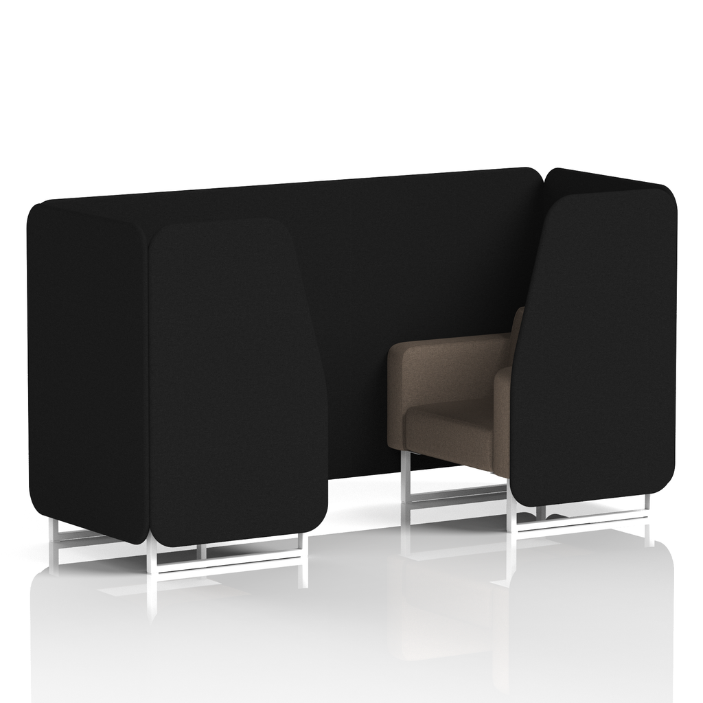 Brixworth Booth With White Legs in Two Tone 6 Seater Crucible Panels And Prime Sofa Band 1 - Rivet
