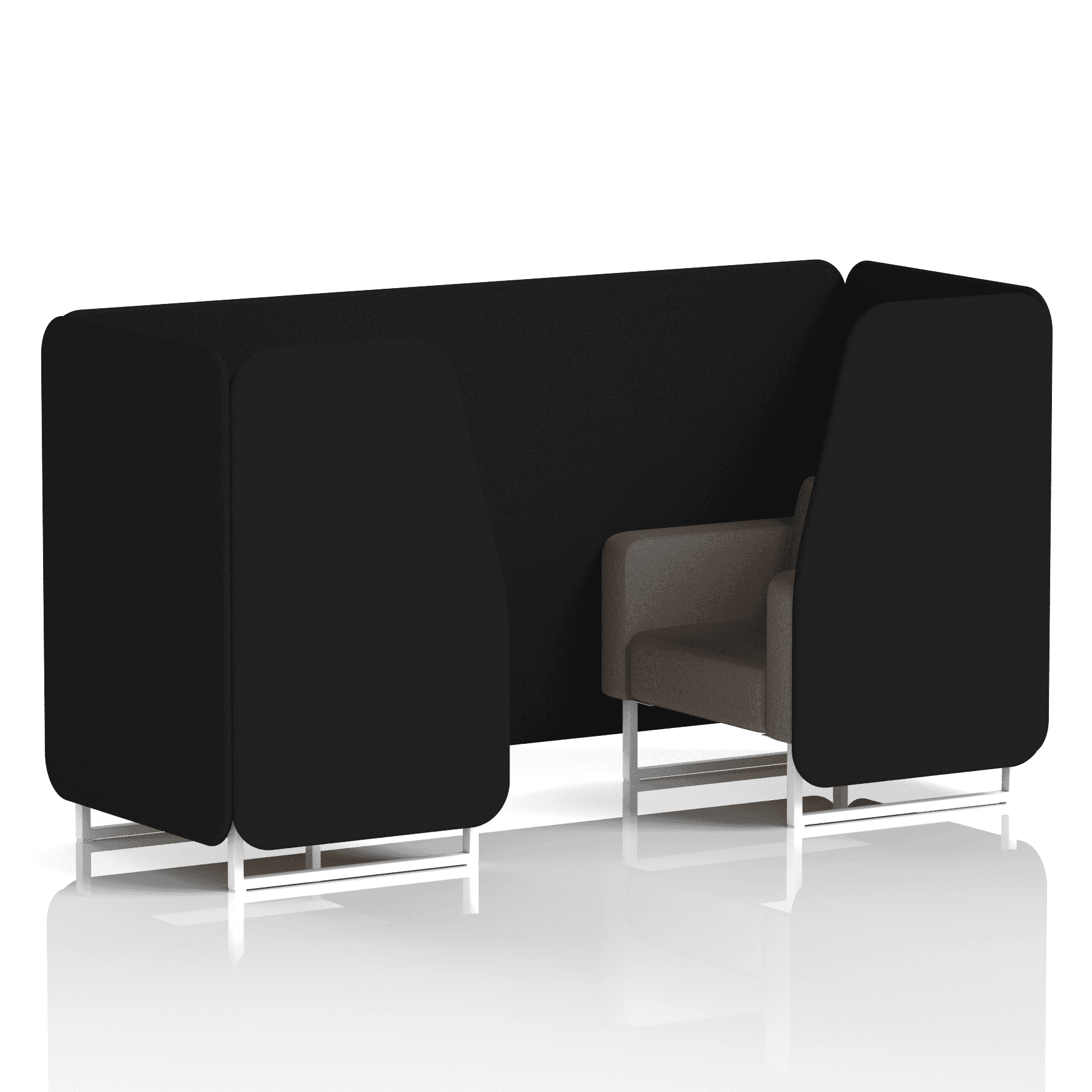Brixworth Booth With White Legs in Two Tone 6 Seater Crucible Panels And Prime Sofa Band 1 - Rivet