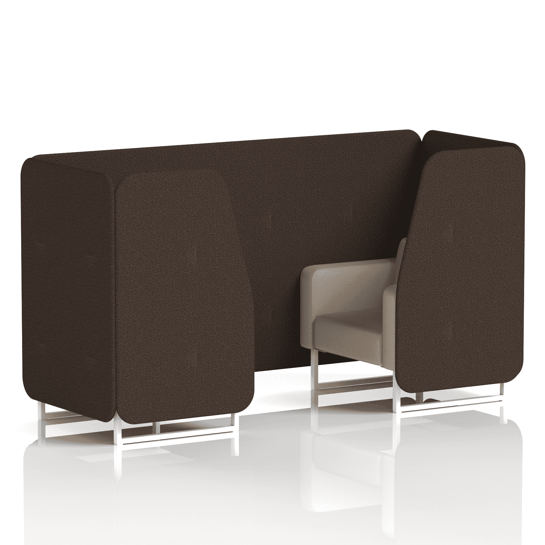 Brixworth Booth With White Legs in Two Tone 6 Seater Calculus Panels And Polygon Sofa Band 2 - X2