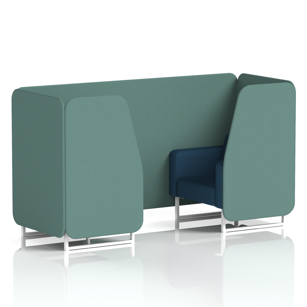 Brixworth Booth With White Legs in Two Tone 2 Seater Diameter Panels And Theory Sofa Band 2 - X2