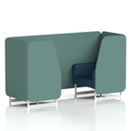Brixworth Booth With White Legs in Two Tone 2 Seater Diameter Panels And Theory Sofa Band 2 - X2