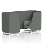 Brixworth Booth With White Legs in Two Tone 4 Seater Diameter Panels And Theory Sofa Band 2 - X2