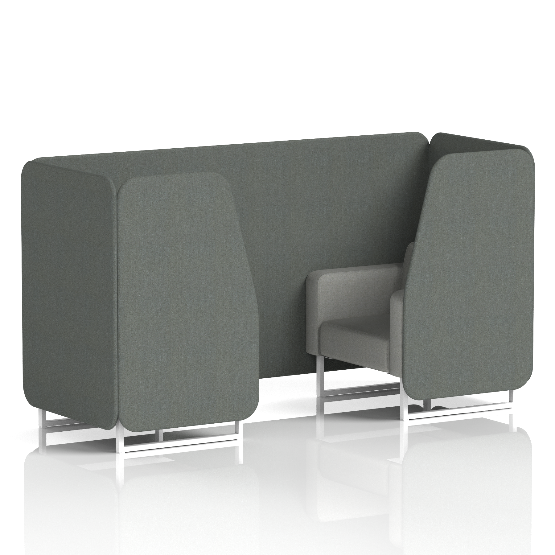 Brixworth Booth With White Legs in Two Tone 4 Seater Diameter Panels And Theory Sofa Band 2 - X2