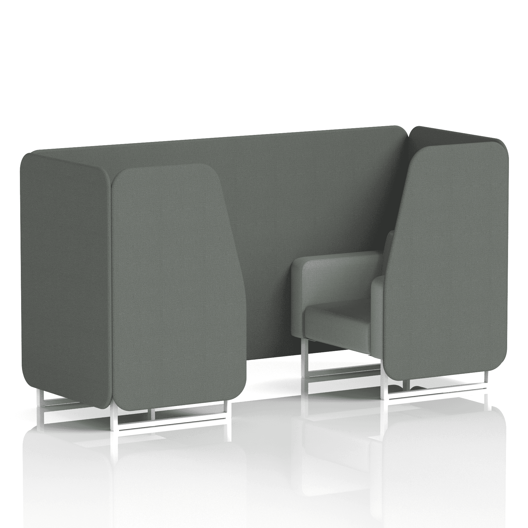 Brixworth Booth With White Legs in Two Tone 4 Seater Diameter Panels And Theory Sofa Band 2 - X2