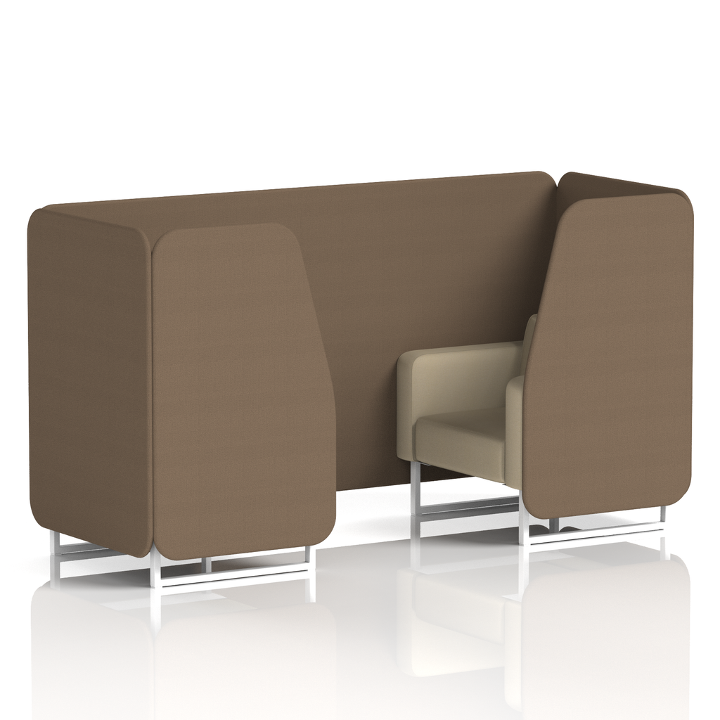 Brixworth Booth With White Legs in Two Tone 6 Seater Diameter Panels And Theory Sofa Band 2 - X2