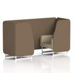 Brixworth Booth With White Legs in Two Tone 6 Seater Diameter Panels And Theory Sofa Band 2 - X2