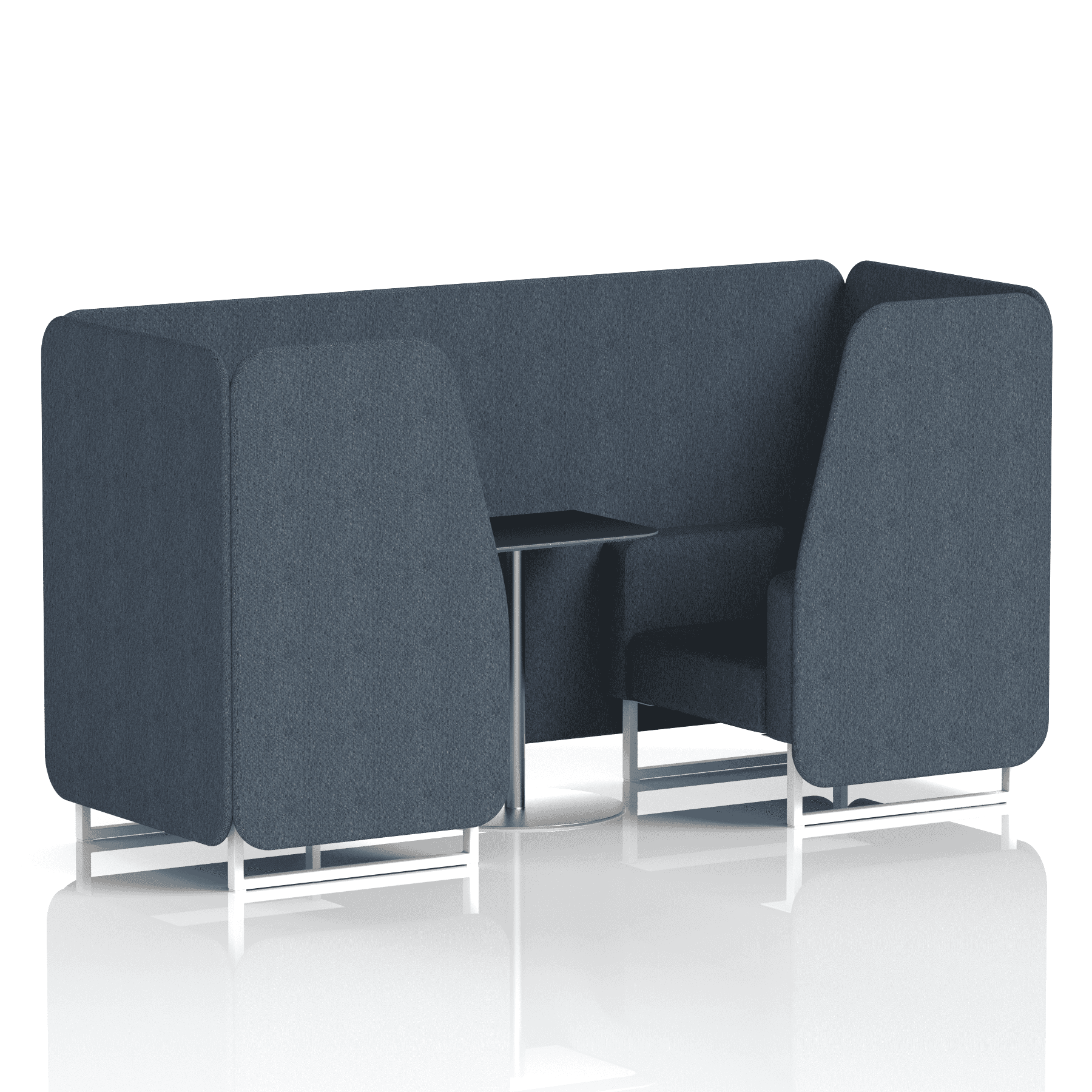 Brixworth Booth With White Legs And Black Table In Single Tone 2 Seater Charcoal Panels And Sofa Band 1 - Rivet