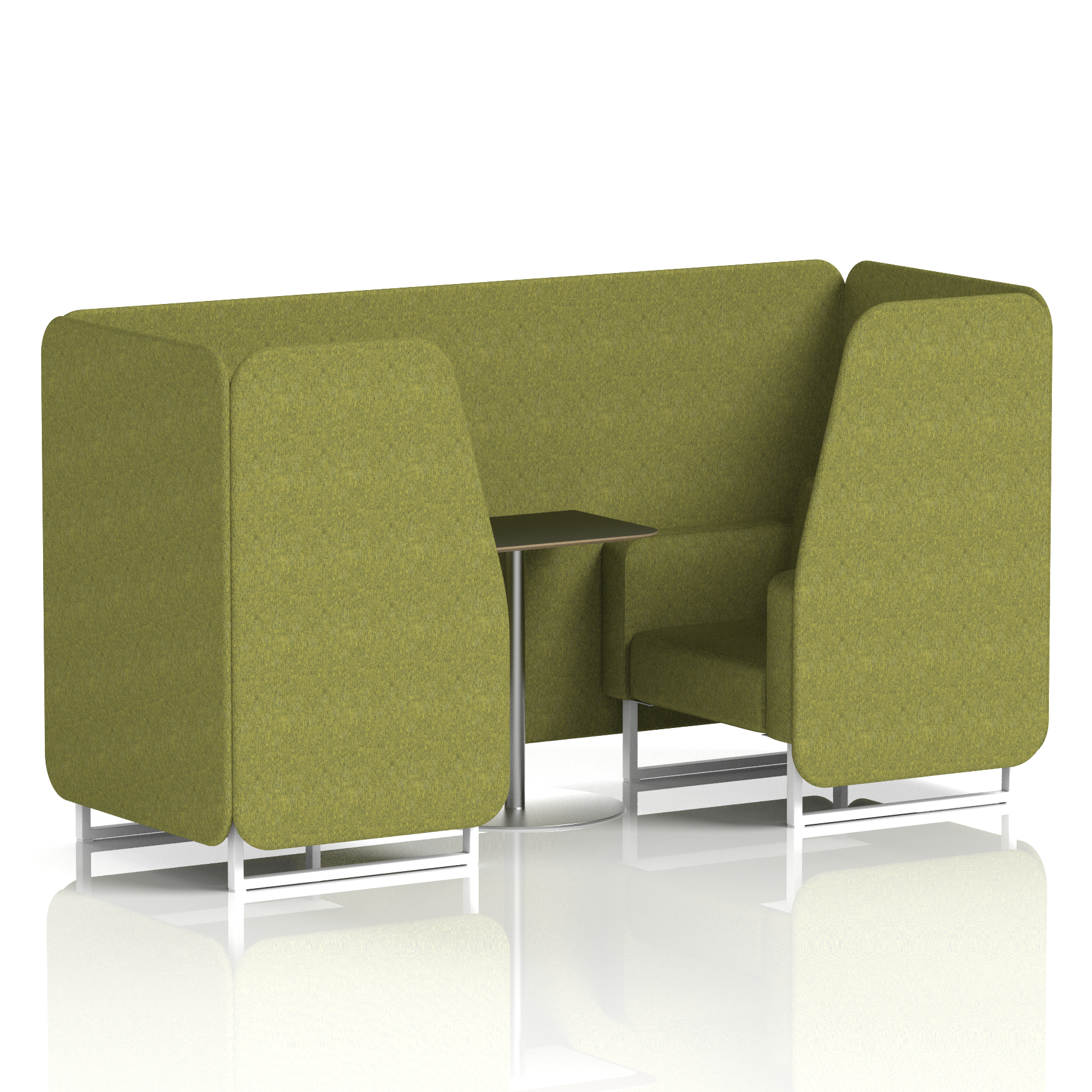 Brixworth Booth With White Legs And Black Table In Single Tone 4 Seater Charcoal Panels And Sofa Band 1 - Rivet