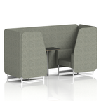 Brixworth Booth With White Legs And Black Table In Single Tone 6 Seater Charcoal Panels And Sofa Band 1 - Rivet