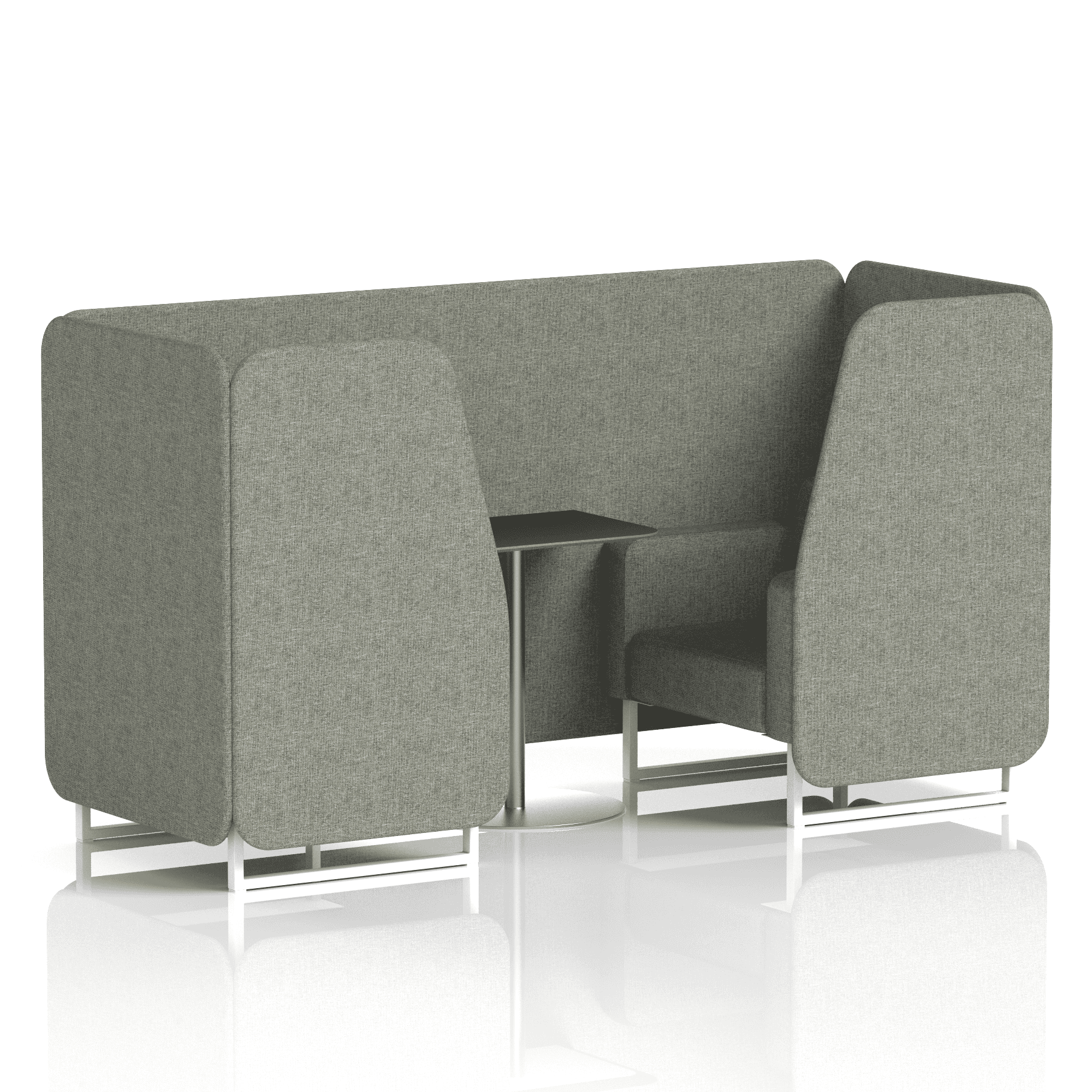 Brixworth Booth With White Legs And Black Table In Single Tone 6 Seater Charcoal Panels And Sofa Band 1 - Rivet