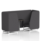 Brixworth Booth With White Legs And Black Table In Single Tone 2 Seater Crucible Panels And Sofa Band 1 - Rivet