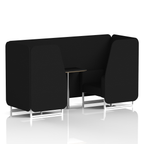 Brixworth Booth With White Legs And Black Table In Single Tone 6 Seater Crucible Panels And Sofa Band 1 - Rivet