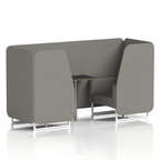 Brixworth Booth With White Legs And Black Table In Single Tone 2 Seater Olive Panels And Sofa Band 1 - Rivet