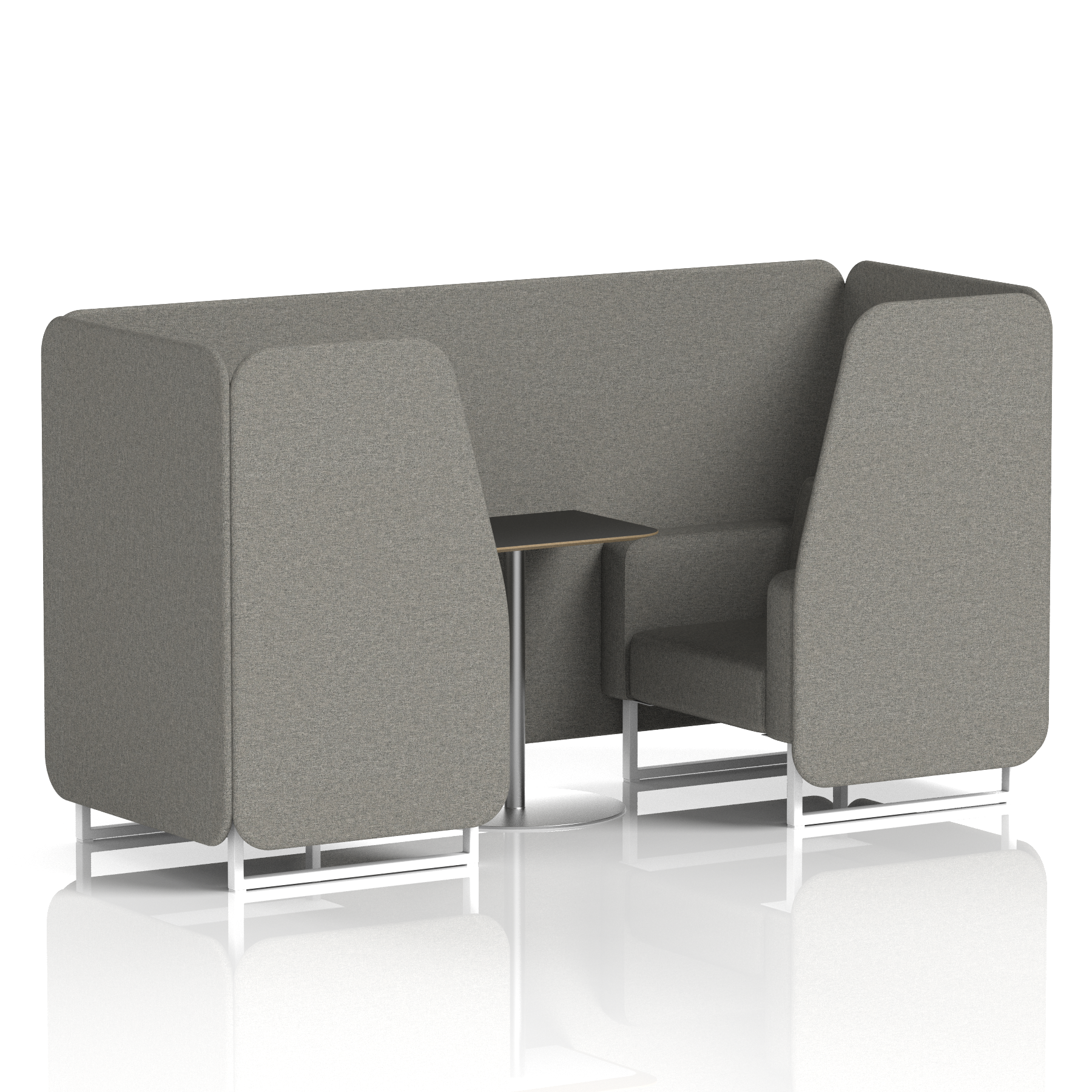 Brixworth Booth With White Legs And Black Table In Single Tone 2 Seater Olive Panels And Sofa Band 1 - Rivet