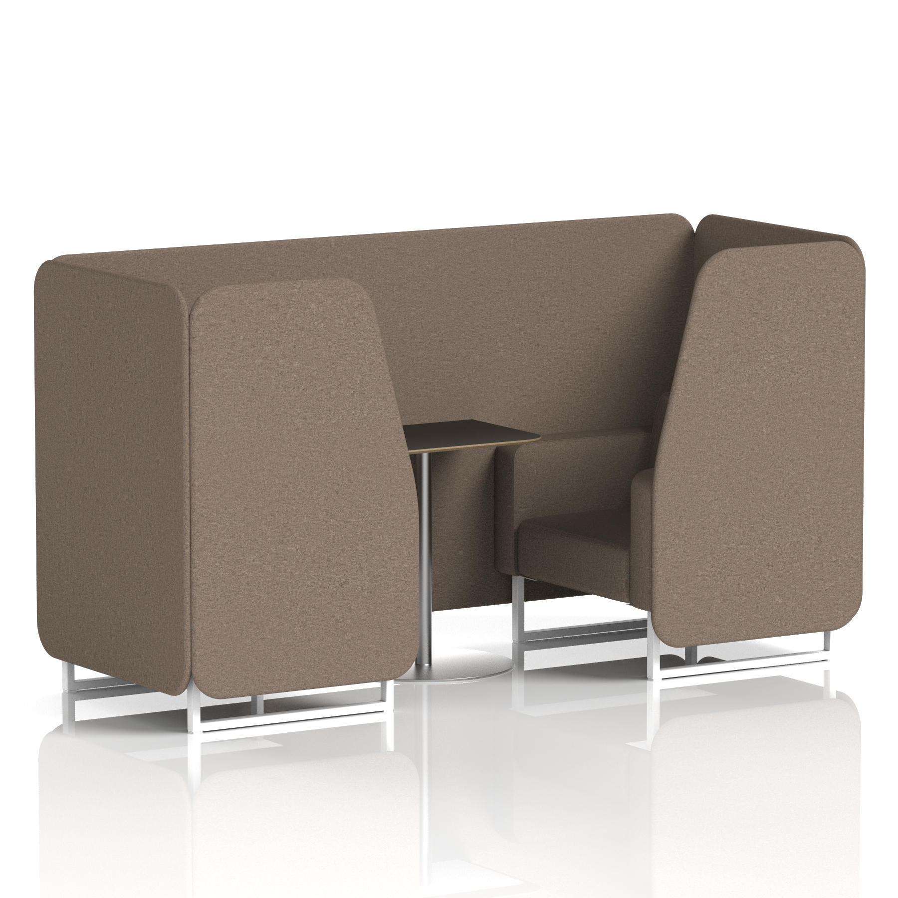 Brixworth Booth With White Legs And Black Table In Single Tone 6 Seater Olive Panels And Sofa Band 1 - Rivet