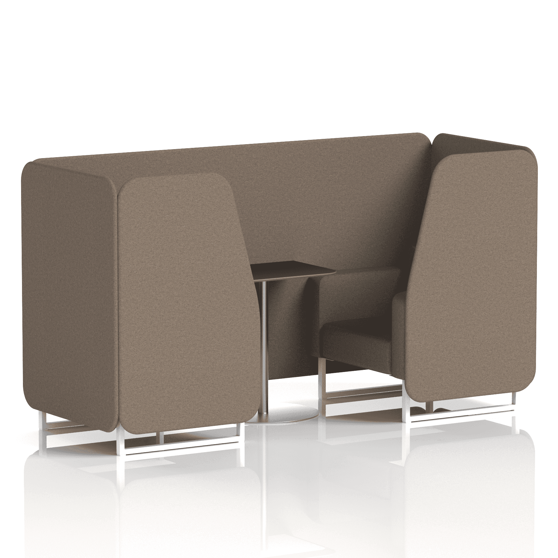 Brixworth Booth With White Legs And Black Table In Single Tone 6 Seater Olive Panels And Sofa Band 1 - Rivet