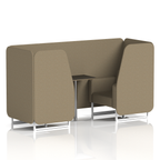 Brixworth Booth With White Legs And Black Table In Single Tone 2 Seater Prime Panels And Sofa Band 1 - Rivet
