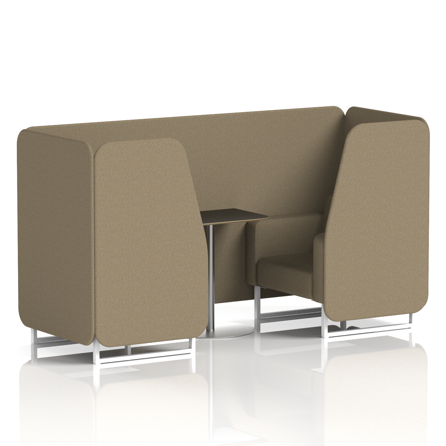 Brixworth Booth With White Legs And Black Table In Single Tone 2 Seater Prime Panels And Sofa Band 1 - Rivet