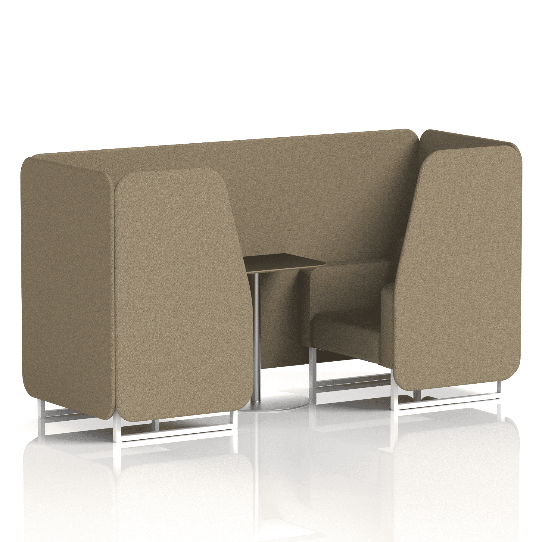 Brixworth Booth With White Legs And Black Table In Single Tone 2 Seater Prime Panels And Sofa Band 1 - Rivet