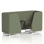 Brixworth Booth With White Legs And Black Table In Single Tone 4 Seater Prime Panels And Sofa Band 1 - Rivet
