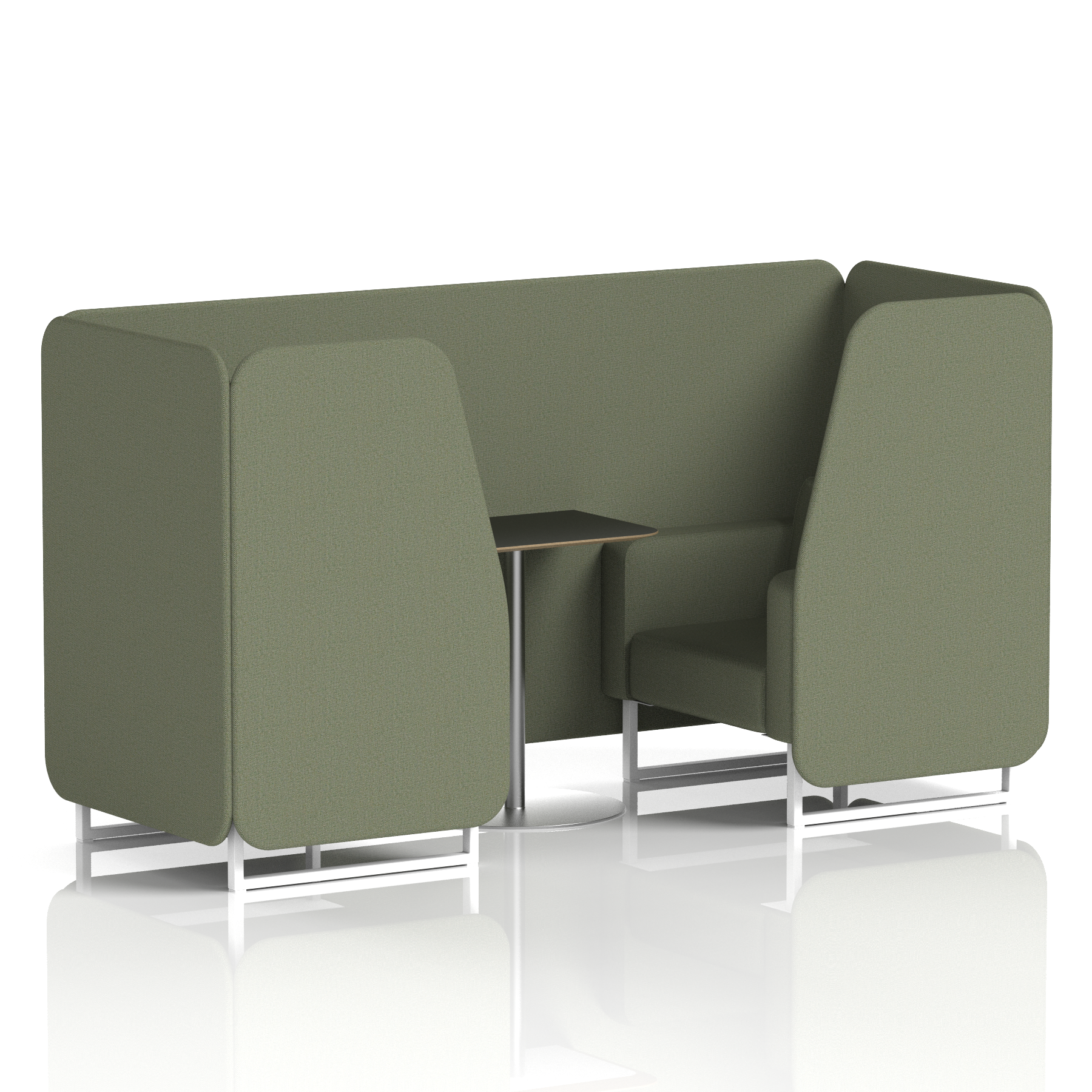 Brixworth Booth With White Legs And Black Table In Single Tone 4 Seater Prime Panels And Sofa Band 1 - Rivet